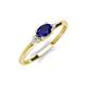 3 - Vera 6x4 mm Oval Shape Blue Sapphire and Round Diamond Promise Ring 