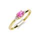 3 - Vera 6x4 mm Oval Shape Pink Sapphire and Round Diamond Promise Ring 