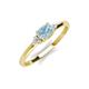 3 - Vera 6x4 mm Oval Shape Aquamarine and Round Diamond Promise Ring 