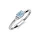 3 - Vera 6x4 mm Oval Shape Aquamarine and Round Diamond Promise Ring 
