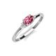 3 - Vera 6x4 mm Oval Shape Pink Tourmaline and Round Diamond Promise Ring 