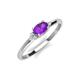 3 - Vera 6x4 mm Oval Shape Amethyst and Round Diamond Promise Ring 