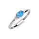 3 - Vera 6x4 mm Oval Shape Blue Topaz and Round Diamond Promise Ring 
