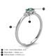 4 - Vera 6x4 mm Oval Shape Lab Created Alexandrite and Round Diamond Promise Ring 