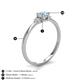 4 - Vera 6x4 mm Oval Shape Aquamarine and Round Diamond Promise Ring 