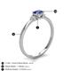 4 - Vera 6x4 mm Oval Shape Iolite and Round Diamond Promise Ring 