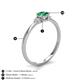 4 - Vera 6x4 mm Oval Shape Emerald and Round Diamond Promise Ring 