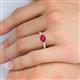 5 - Vera 6x4 mm Oval Shape Ruby and Round Diamond Promise Ring 
