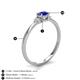 4 - Vera 6x4 mm Oval Shape Blue Sapphire and Round Diamond Promise Ring 
