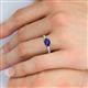 5 - Vera 6x4 mm Oval Shape Blue Sapphire and Round Diamond Promise Ring 