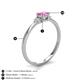 4 - Vera 6x4 mm Oval Shape Pink Sapphire and Round Diamond Promise Ring 