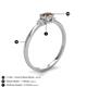 4 - Vera 6x4 mm Oval Shape Smoky Quartz and Round Diamond Promise Ring 