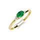 3 - Vera 6x4 mm Oval Shape Emerald and Round Lab Grown Diamond Promise Ring 