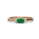 1 - Vera 6x4 mm Oval Shape Emerald and Round Lab Grown Diamond Promise Ring 