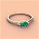 2 - Vera 6x4 mm Oval Shape Emerald and Round Lab Grown Diamond Promise Ring 