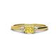1 - Vera 6x4 mm Oval Shape Yellow Sapphire and Round Lab Grown Diamond Promise Ring 