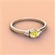 3 - Vera 6x4 mm Oval Shape Yellow Sapphire and Round Lab Grown Diamond Promise Ring 