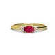 1 - Vera 6x4 mm Oval Shape Ruby and Round Lab Grown Diamond Promise Ring 
