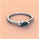 2 - Vera 6x4 mm Oval Shape London Blue Topaz and Round Lab Grown Diamond Promise Ring 