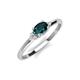 3 - Vera 6x4 mm Oval Shape London Blue Topaz and Round Lab Grown Diamond Promise Ring 