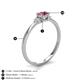 4 - Vera 6x4 mm Oval Shape Pink Tourmaline and Round Lab Grown Diamond Promise Ring 