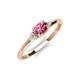 3 - Vera 6x4 mm Oval Shape Pink Tourmaline and Round Lab Grown Diamond Promise Ring 