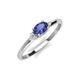 3 - Vera 6x4 mm Oval Shape Iolite and Round Lab Grown Diamond Promise Ring 