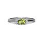1 - Vera 6x4 mm Oval Shape Peridot and Round Lab Grown Diamond Promise Ring 