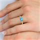5 - Vera 6x4 mm Oval Shape Blue Topaz and Round Lab Grown Diamond Promise Ring 