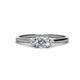 1 - Vera 6x4 mm Oval Shape Natural Diamond and Round Lab Grown Diamond Promise Ring 