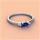 3 - Vera 6x4 mm Oval Shape Blue Sapphire and Round Lab Grown Diamond Promise Ring 