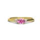 1 - Vera 6x4 mm Oval Shape Pink Sapphire and Round Lab Grown Diamond Promise Ring 