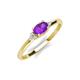 3 - Vera 6x4 mm Oval Shape Amethyst and Round Lab Grown Diamond Promise Ring 