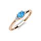 3 - Vera 6x4 mm Oval Shape Blue Topaz and Round Lab Grown Diamond Promise Ring 