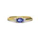 1 - Vera 6x4 mm Oval Shape Iolite and Round Lab Grown Diamond Promise Ring 