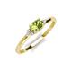 3 - Vera 6x4 mm Oval Shape Peridot and Round Lab Grown Diamond Promise Ring 