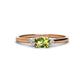 1 - Vera 6x4 mm Oval Shape Peridot and Round Lab Grown Diamond Promise Ring 