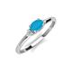 3 - Vera 6x4 mm Oval Shape Turquoise and Round Lab Grown Diamond Promise Ring 