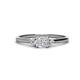 1 - Vera 6x4 mm Oval Shape White Sapphire and Round Lab Grown Diamond Promise Ring 