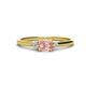 1 - Vera 6x4 mm Oval Shape Morganite and Round Lab Grown Diamond Promise Ring 