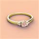 2 - Vera 6x4 mm Oval Shape Morganite and Round Lab Grown Diamond Promise Ring 