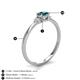 4 - Vera 6x4 mm Oval Shape London Blue Topaz and Round Lab Grown Diamond Promise Ring 