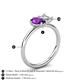 5 - Nadya Pear Shape Amethyst & Emerald Shape Forever One Moissanite 2 Stone Duo Ring 