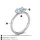 5 - Nadya Pear Shape Aquamarine & Emerald Shape GIA Certified Diamond 2 Stone Duo Ring 