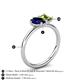 5 - Nadya Pear Shape Lab Created Blue Sapphire & Emerald Shape Peridot 2 Stone Duo Ring 
