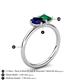 5 - Nadya Pear Shape Lab Created Blue Sapphire & Emerald Shape Emerald 2 Stone Duo Ring 