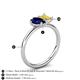 5 - Nadya Pear Shape Lab Created Blue Sapphire & Emerald Shape Yellow Sapphire 2 Stone Duo Ring 