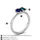 5 - Nadya Pear Shape Lab Created Blue Sapphire & Emerald Shape London Blue Topaz 2 Stone Duo Ring 