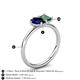 5 - Nadya Pear Shape Lab Created Blue Sapphire & Emerald Shape Lab Created Alexandrite 2 Stone Duo Ring 