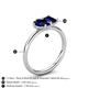 5 - Nadya Pear Shape Lab Created Blue Sapphire & Emerald Shape Blue Sapphire 2 Stone Duo Ring 